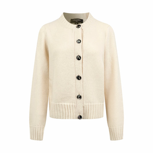2026 Women's CC Logo Buttoned Cardigan Sweater (DD208)